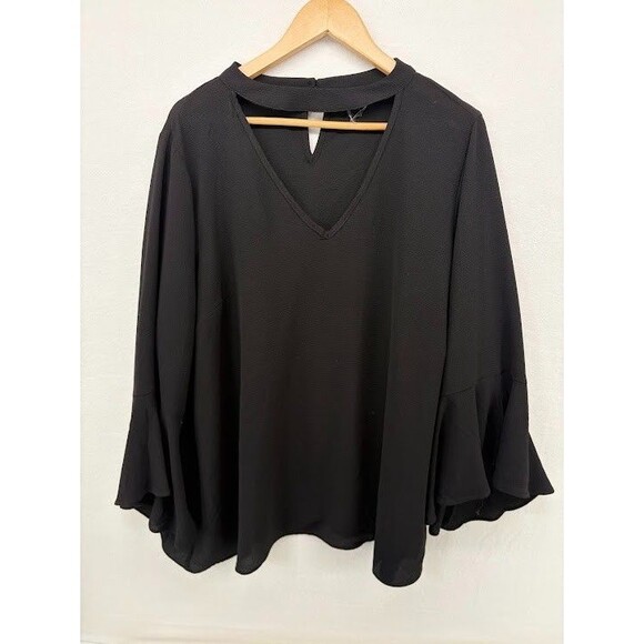 City Chic Women's Black Tunic Long Bell Sleeves Size 3X - Picture 1 of 7